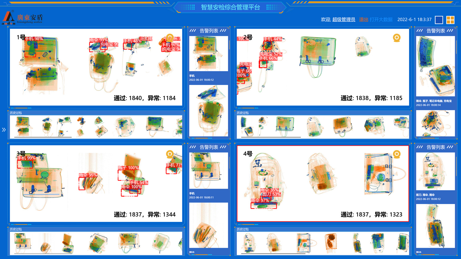 X光安檢機多臺聯網平臺